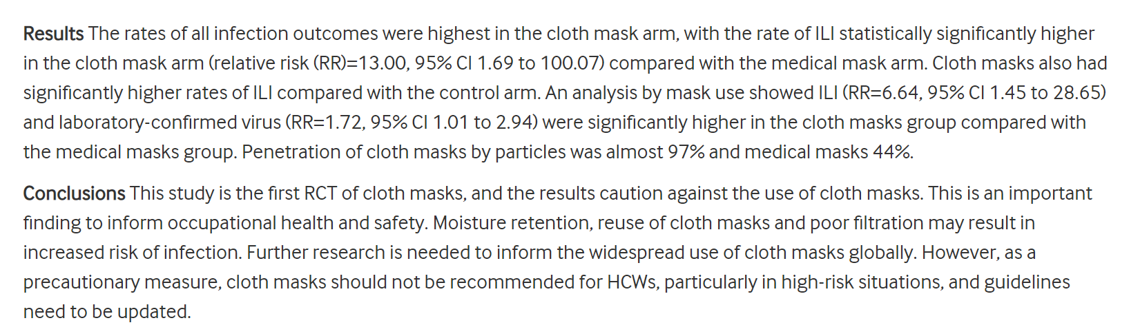 cloth masks hurt